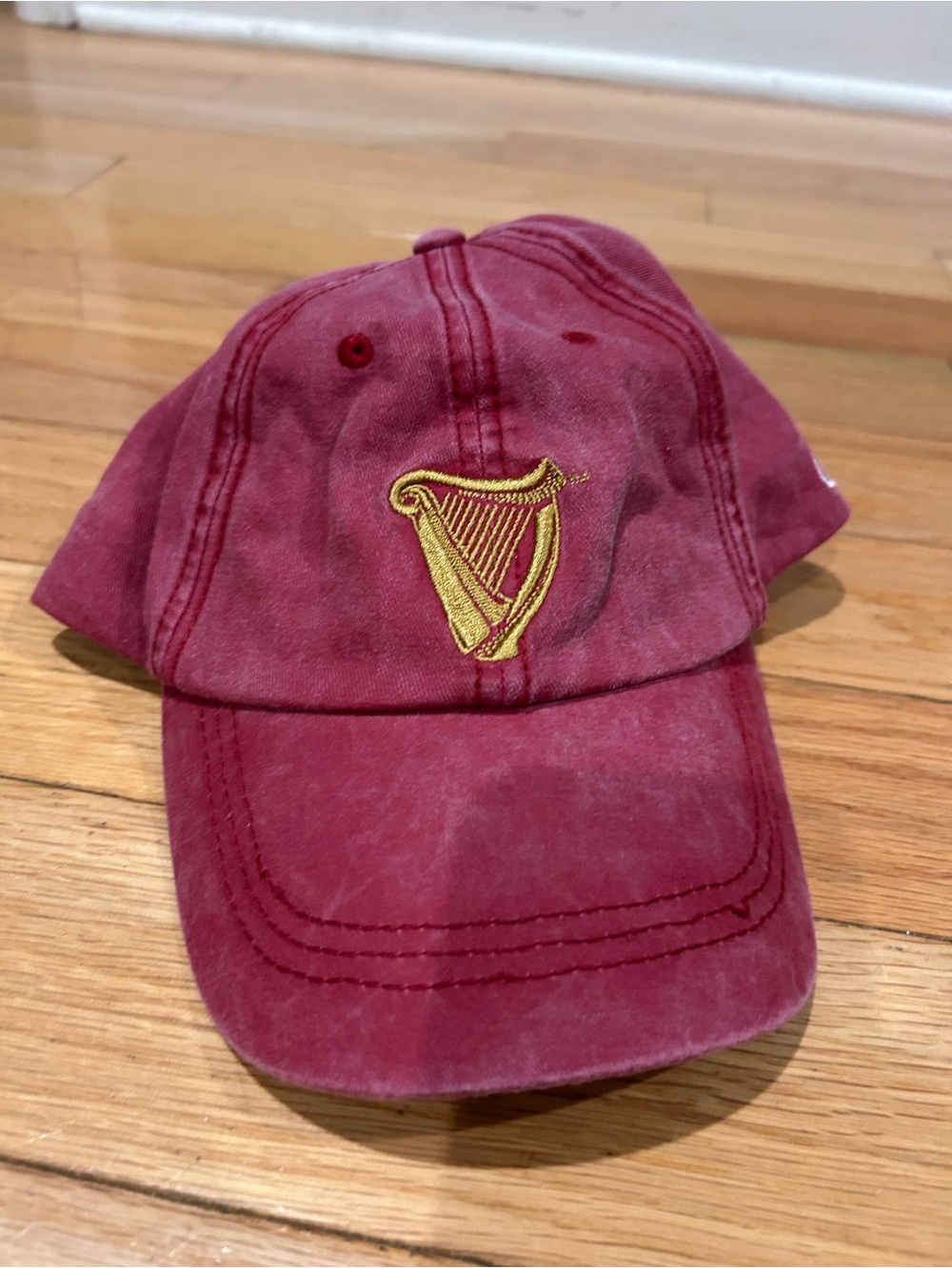 Guinness Burgundy Baseball Cap with Gold Harp